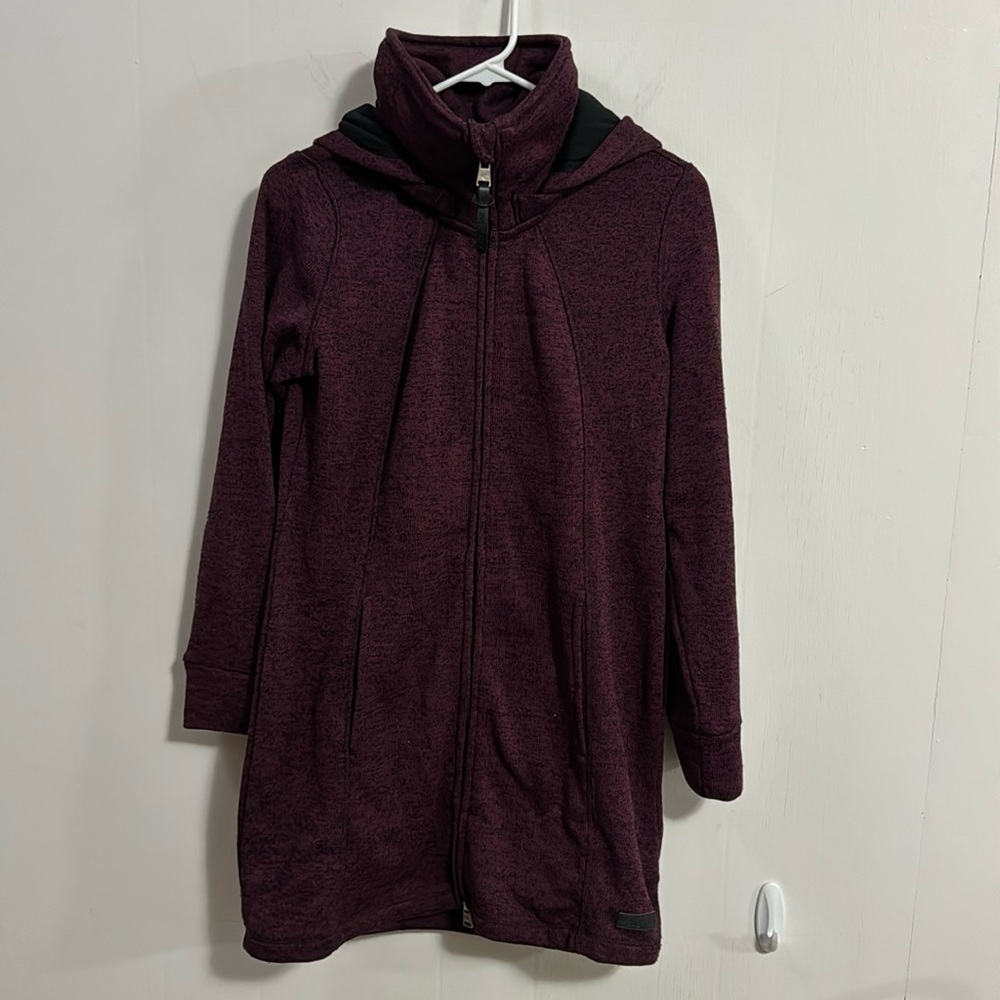 Kenneth Cole Reaction long sweater coat Sz Small detachable hoodie